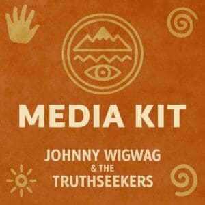 Media kit cover with tribal symbols.